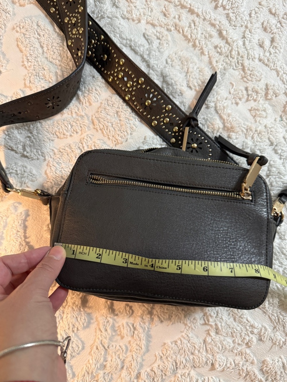 Free People - Black Crossbody Bag with Studded removable Strap - Picture 2 of 7
